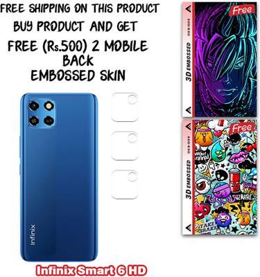ARBAN Camera Lens Protector for Infinix Smart 6 HD WITH FREE 500 RUPEES 2 3D EMBOSSED SKIN FOR MOBILE BACK CS002(Pack of 3)