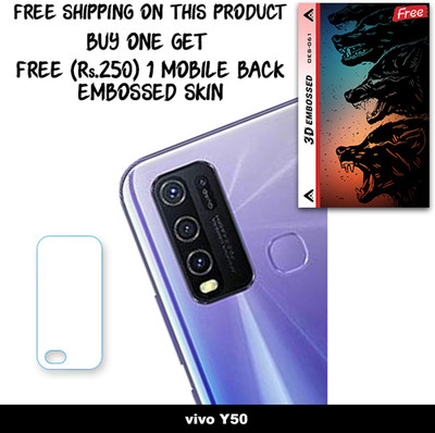 ARBAN Camera Lens Protector for vivo Y50 FREE 1 3D EMBOSSED SKIN FOR MOBILE BACK WITH CUT C1S061(Pack of 1)