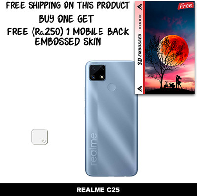 SOMTONE Camera Lens Protector for REALME C25 FREE 1 3D EMBOSSED SKIN FOR MOBILE BACK WITH CUT C1S010(Pack of 1)