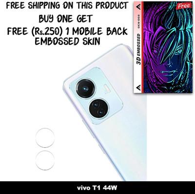 SOMTONE Camera Lens Protector for vivo T1 44W FREE 1 3D EMBOSSED SKIN FOR MOBILE BACK WITH CUT C1S002(Pack of 1)