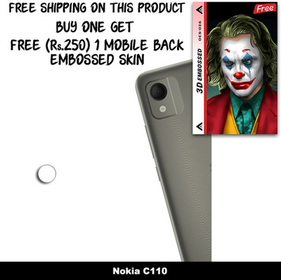 ARBAN Camera Lens Protector for Nokia C110 FREE 1 3D EMBOSSED SKIN FOR MOBILE BACK WITH CUT C1S026(Pack of 1)
