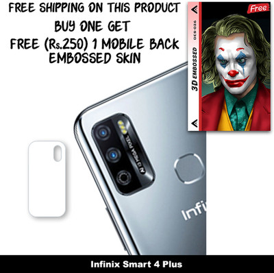 SOMTONE Camera Lens Protector for Infinix Smart 4 Plus FREE 1 3D EMBOSSED SKIN FOR MOBILE BACK WITH CUT C1S026(Pack of 1)