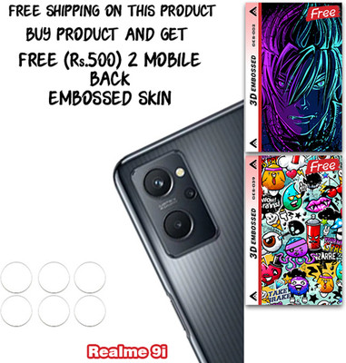 ARBAN Camera Lens Protector for Realme 9i WITH FREE 500 RUPEES 2 3D EMBOSSED SKIN FOR MOBILE BACK CS002(Pack of 3)