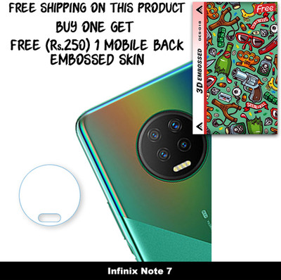 ARBAN Camera Lens Protector for Infinix Note 7 FREE 1 3D EMBOSSED SKIN FOR MOBILE BACK WITH CUT C1S018(Pack of 1)