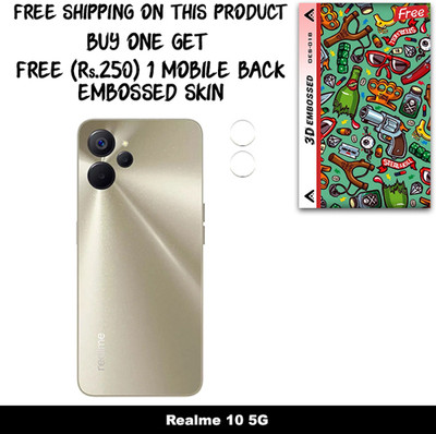 ARBAN Camera Lens Protector for Realme 10 5G FREE 1 3D EMBOSSED SKIN FOR MOBILE BACK WITH CUT C1S018(Pack of 1)