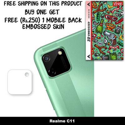 ARBAN Camera Lens Protector for Realme C11 FREE 1 3D EMBOSSED SKIN FOR MOBILE BACK WITH CUT C1S018(Pack of 1)