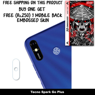 SOMTONE Camera Lens Protector for Tecno Spark Go Plus FREE 1 3D EMBOSSED SKIN FOR MOBILE BACK WITH CUT C1S124(Pack of 1)