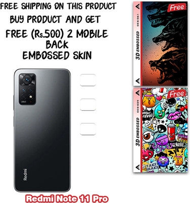 SOMTONE Camera Lens Protector for Redmi Note 11 Pro WITH FREE 500 RUPEES 2 3D EMBOSSED SKIN FOR MOBILE BACK CS061(Pack of 3)