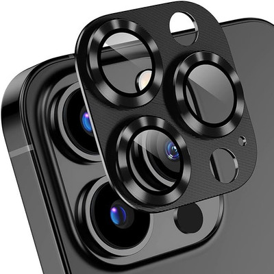 Beanny Camera Lens Protector for Iphone 14 Pro Max Black Metal Camera Lens Ring, Iphone 14 Pro Edge to Edge Black Metal Camera Lens Ring(Pack of 1)
