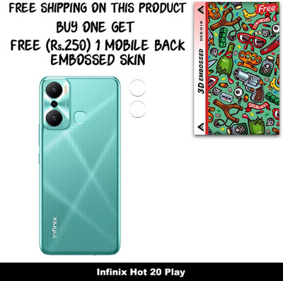 ARBAN Camera Lens Protector for Infinix Hot 20 Play FREE 1 3D EMBOSSED SKIN FOR MOBILE BACK WITH CUT C1S018(Pack of 1)