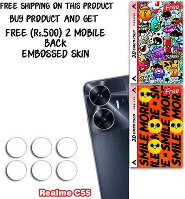 ARBAN Camera Lens Protector for Realme C55 WITH FREE 500 RUPEES 2 3D EMBOSSED SKIN FOR MOBILE BACK CS039(Pack of 3)