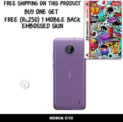 SOMTONE Camera Lens Protector for NOKIA C10 FREE 1 3D EMBOSSED SKIN FOR MOBILE BACK WITH CUT C1S039(Pack of 1)