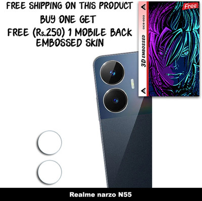 SOMTONE Camera Lens Protector for Realme narzo N55 FREE 1 3D EMBOSSED SKIN FOR MOBILE BACK WITH CUT C1S002(Pack of 1)