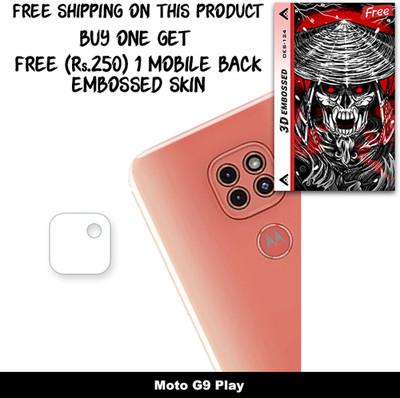SOMTONE Camera Lens Protector for Moto G9 Play FREE 1 3D EMBOSSED SKIN FOR MOBILE BACK WITH CUT C1S124(Pack of 1)