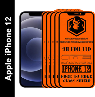 TWIGLO Edge To Edge Tempered Glass for Apple IPHONE 12(Pack of 5)