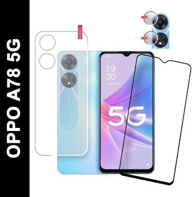 Olonga Front and Back Tempered Glass for OPPO A78 5G(Pack of 3)