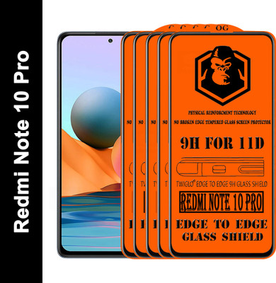 TWIGLO Edge To Edge Tempered Glass for REDMI NOTE 10 PRO(Pack of 5)