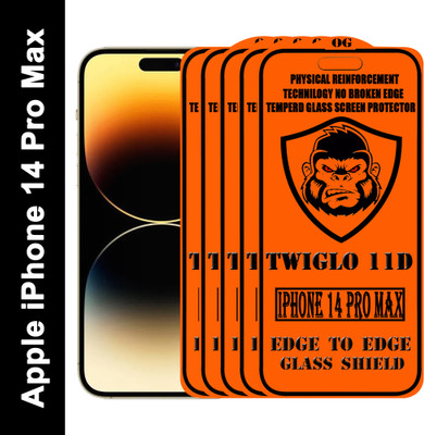 TWIGLO Edge To Edge Tempered Glass for IPHONE 14 PRO MAX(Pack of 5)
