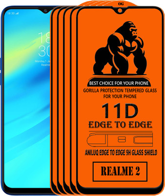ANILUQ Edge To Edge Screen Guard for Realme 2(Pack of 5)
