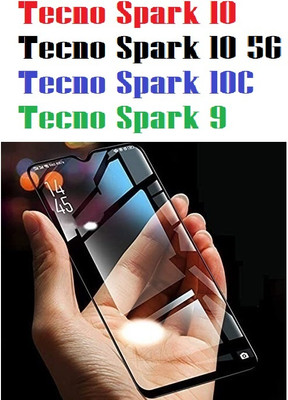 LIKEDESIGN Edge To Edge Tempered Glass for Tecno Spark 9, Tecno Spark 10C, Tecno Spark 10 5G, Tecno Spark 10(Pack of 1)