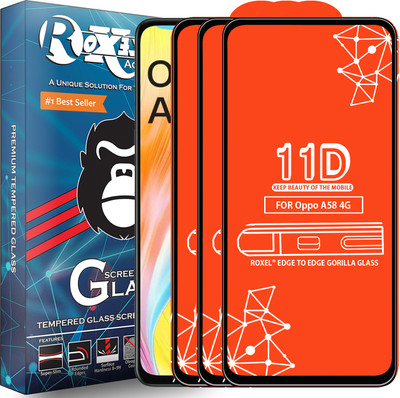 Roxel Edge To Edge Screen Guard for Oppo A58 4G(Pack of 3)