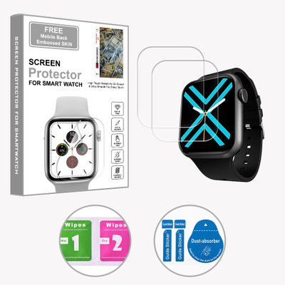 SOMTONE Edge To Edge Screen Guard for Fire-Boltt Ring Plus 1.91 inch (FREE 1 MOBILE EMBOSSED SKIN) SMARTWATCH SCREEN GUARD(Pack of 2)