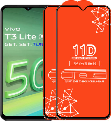 Qyist Edge To Edge Screen Guard for Vivo T3 Lite 5G(Pack of 2)