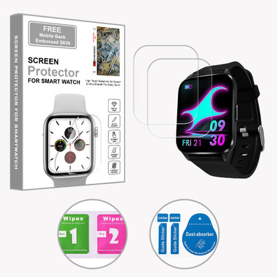 SOMTONE Edge To Edge Screen Guard for Fastrack Reflex Beat Plus 1.69 inch (FREE 1 MOBILE EMBOSSED SKIN) SMARTWATCH SCREEN GUARD(Pack of 2)