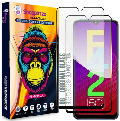 Shoppitzzo Edge To Edge Screen Guard for Samsung A22 5G | Samsung F42 5G (6.6 Inch)**DuraGlass**Millitary Grade-Anti Explosion-Tempered Glass/Full Screen Coverage-Edge to Edge/9H Hardness/With Easy Installation Kit(Pack of 2)
