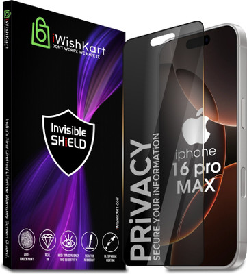iWishKart Edge To Edge Screen Guard for Apple iPhone 16 Pro Max, Privacy Military grade Edge to Edge gorilla glass, i Phone 16promax / 16promax / iphone16promax(Pack of 1)