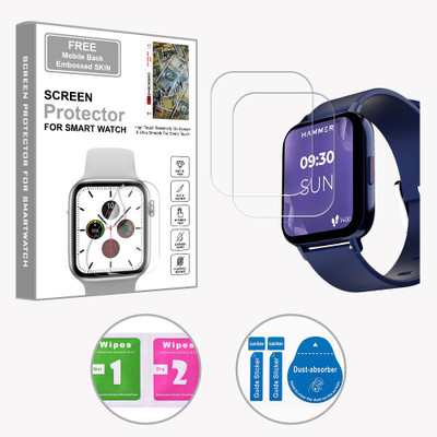 ARBAN Edge To Edge Screen Guard for Hammer Pulse 3.0 1.69 inch (FREE 1 MOBILE EMBOSSED SKIN) SMARTWATCH SCREEN GUARD(Pack of 2)