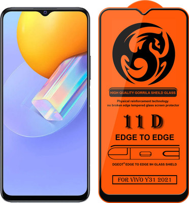 XRENGTH Edge To Edge Tempered Glass for -Vivo Y31 2020(Pack of 1)