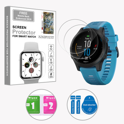 SOMTONE Edge To Edge Screen Guard for Garmin Forerunner 945 1.2 inch (FREE 1 MOBILE EMBOSSED SKIN) SMARTWATCH SCREEN GUARD(Pack of 2)