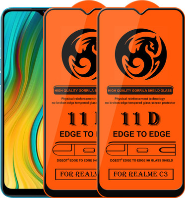 HQ Protection Edge To Edge Screen Guard for Realme C3(Pack of 2)