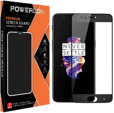 POWERLON Edge To Edge Screen Guard for One Plus 5 Tempered Glass Screen Protector with Easy Installation kit(Pack of 1)