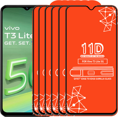 Qyist Edge To Edge Screen Guard for Vivo T3 Lite 5G(Pack of 6)