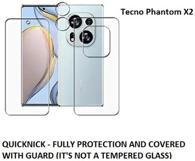 Quicknick Edge To Edge Screen Guard for Tecno Phantom X2, Front Screen and Back side fully Covered Screen guard with camera lens protection, full screen covered full protection(IT'S NOT TEMPERED GLASS)(Pack of 3) Quicknick Edge To Edge Screen Guard for Tecno Phantom X2, Front Screen and Back side fully Covered Screen guard with camera lens protection, full screen covered full protection(IT'S NOT TEMPERED GLASS)(Pack of 3)
