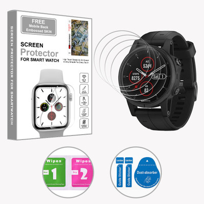 SOMTONE Edge To Edge Screen Guard for Garmin Fenix 5s Plus 1.2 inch (FREE 1 MOBILE EMBOSSED SKIN) SMARTWATCH SCREEN GUARD(Pack of 4)