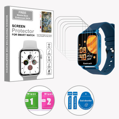 ARBAN Edge To Edge Screen Guard for Fastrack Reflex 42mm (FREE 1 MOBILE EMBOSSED SKIN) SMARTWATCH SCREEN GUARD(Pack of 5)