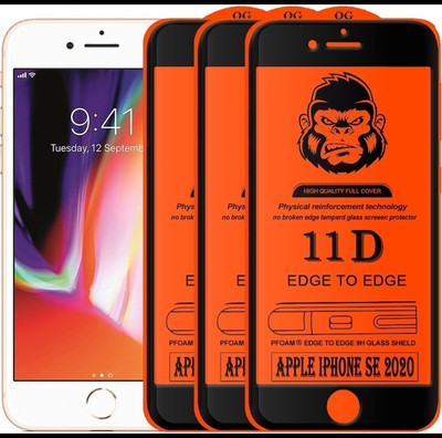 Xester Edge To Edge Screen Guard for APPLE I PHONE SE 2020, Apple iPhone 7, Apple iPhone 8(Pack of 3)