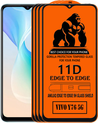 ANILUQ Edge To Edge Screen Guard for VIVO Y76 5G(Pack of 1)