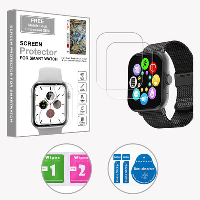 ARBAN Edge To Edge Screen Guard for PTron Pulsefit P61 Plus 1.85 inch (FREE 1 MOBILE EMBOSSED SKIN) SMARTWATCH SCREEN GUARD(Pack of 2)
