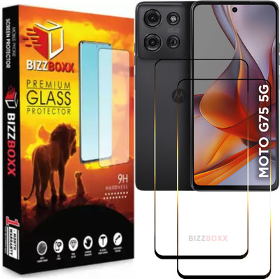 BizzBoxx Edge To Edge Screen Guard for Motorola G75 5G, Moto G75, Moto G75, Moto G 75, Precise Curved Edges, Scratch Guard, temper glass guard, screen guard, temper glass(Pack of 2)