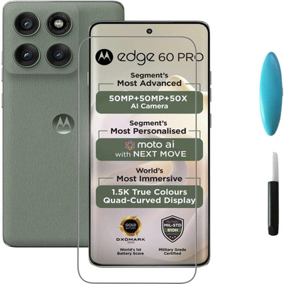 FwellT Edge To Edge Tempered Glass for Moto Edge 60 Pro 5G U.V(Pack of 1)