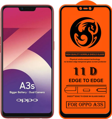 XRENGTH Edge To Edge Tempered Glass for Oppo A3s(Pack of 1)