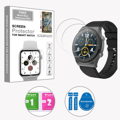 SOMTONE Edge To Edge Screen Guard for Pebble Revo 1.3 inch (FREE 1 MOBILE EMBOSSED SKIN) SMARTWATCH SCREEN GUARD(Pack of 2)