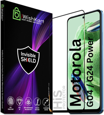 iWishKart Edge To Edge Tempered Glass for MOTOROLA g04 5G, MOTOROLA g24 Power, Moto g 04 / g24, Military grade Edge to Edge gorilla glass(Pack of 1)