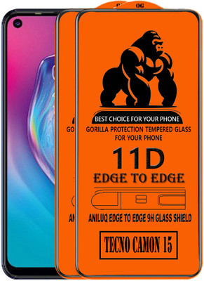 ANILUQ Edge To Edge Screen Guard for TECNO CAMON 15(Pack of 2)