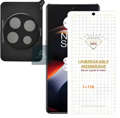 UNIKWORLD Edge To Edge Screen Guard for OnePlus 11R, OnePlus 11R Screen Protector Unbreakable Membrane,Anti-Scratch,Camera Protector For OnePlus 11R 5G(Pack of 2)