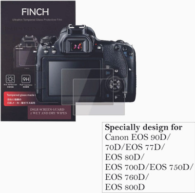 KANCHA Edge To Edge Screen Guard for Canon EOS 90D/70D/EOS 77D/EOS 80D/EOS 700D/EOS 750D/EOS 760D/EOS 800D(Pack of 2)